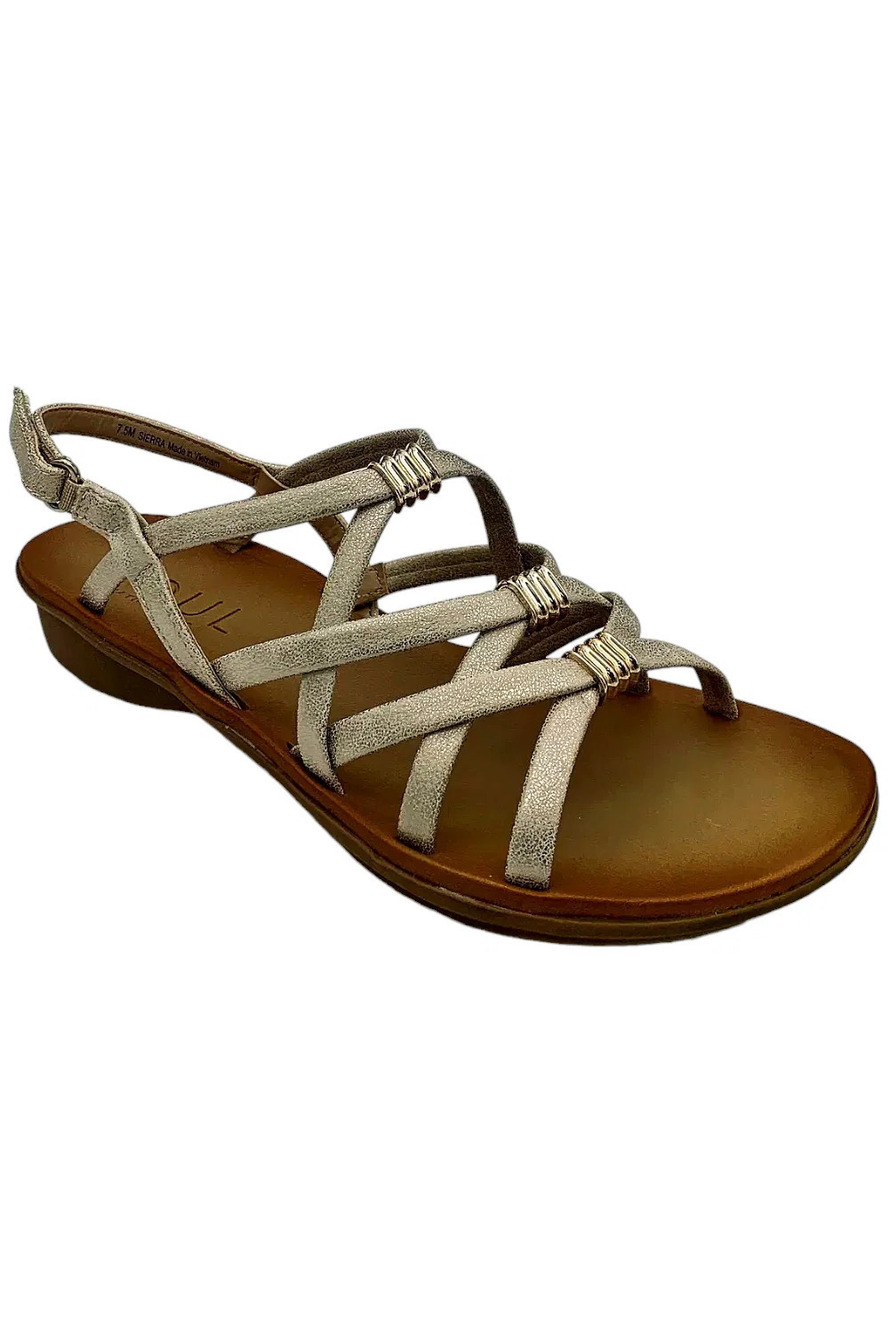 Soul Naturalizer Sierra Sandal Arch Support Gold Faux Leather - Medium